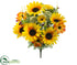 Silk Plants Direct Sunflower, Anemone, Daisy Bush - Yellow Orange - Pack of 6