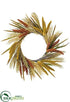 Silk Plants Direct Corn, Plastic Wheat, Grass Wreath - Yellow Orange - Pack of 1