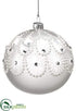 Silk Plants Direct Glass Ball Ornament - Frosted - Pack of 4