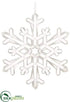 Silk Plants Direct Snowflake Ornament - Frosted - Pack of 6