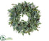 Silk Plants Direct Ficus Wreath - Green Frosted - Pack of 4