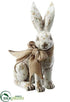 Silk Plants Direct Glittered Bunny - Beige Antique - Pack of 2
