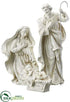 Silk Plants Direct Glittered Holy Family - White Antique - Pack of 1