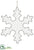 Metal Snowflake Ornament - Silver Antique - Pack of 12