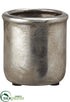 Silk Plants Direct Stoneware Container - Silver Antique - Pack of 8