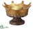 Fleur-De-Lys Crown Container - Gold Antique - Pack of 1
