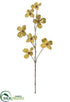 Silk Plants Direct Metallic Dogwood Spray - Gold Antique - Pack of 12