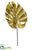 Metallic Monstera Leaf Spray - Gold Antique - Pack of 12