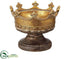 Silk Plants Direct Fleur-De-Lys Crown Container - Gold Antique - Pack of 4