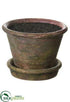 Silk Plants Direct Paper Mache Pot - Brown Antique - Pack of 6