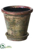 Silk Plants Direct Paper Mache Pot - Brown Antique - Pack of 6