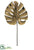 Metallic Monstera Leaf Spray - Bronze Antique - Pack of 12