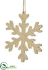 Silk Plants Direct Snowflake Ornament - Brown Light - Pack of 24