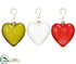 Silk Plants Direct Glass Heart Ornament - Assorted - Pack of 4