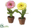 Silk Plants Direct Gerbera Daisy - Assorted - Pack of 4