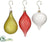 Glass Onion, Finial,  Teardrop Ornament - Assorted - Pack of 2