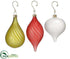 Silk Plants Direct Glass Onion, Finial,  Teardrop Ornament - Assorted - Pack of 2