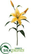 Silk Plants Direct Lily Spray - Yellow Two Tone - Pack of 12