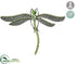 Silk Plants Direct Rhinestone Dragonfly With Pin - Green Two Tone - Pack of 6