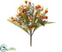 Silk Plants Direct Mini Ranunculus,  Eucalyptus Bush - Orange Two Tone - Pack of 12