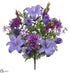 Silk Plants Direct Lily, Mum, Rose Bush - Purple Two Tone - Pack of 6