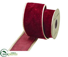 Velvet Ribbon - Burgundy - Pack of 6