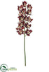 Silk Plants Direct Cymbidium Orchid Spray - Burgundy - Pack of 4