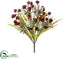 Silk Plants Direct Mini Ranunculus,  Eucalyptus Bush - Burgundy - Pack of 12
