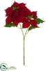 Silk Plants Direct Velvet Royal Poinsettia Spray - Burgundy - Pack of 6