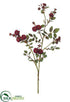 Silk Plants Direct Pompon Rose Spray - Burgundy - Pack of 6