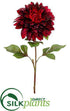 Silk Plants Direct Dinner Plate Dahlia Spray - Burgundy - Pack of 6