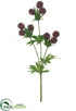 Silk Plants Direct Globe Thistle Spray - Burgundy - Pack of 12