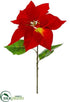 Silk Plants Direct Majestic Velvet Poinsettia Spray - Red Burgundy - Pack of 12