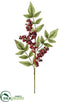 Silk Plants Direct Berry Spray - Red Burgundy - Pack of 12