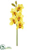 Silk Plants Direct Cymbidium Orchid Spray - Yellow Burgundy - Pack of 6