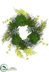 Silk Plants Direct Succulent Garden, Fern Wreath - Green Burgundy - Pack of 2