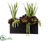 Silk Plants Direct Echeveria, Mother-In-Law's Tongue - Green Burgundy - Pack of 1