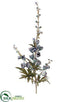 Silk Plants Direct Princess Delphinium Spray - Blue Dusty - Pack of 6