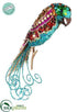 Silk Plants Direct Glittered Parrot Ornament - Turquoise Fuchsia - Pack of 12