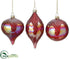 Silk Plants Direct Glass Ball, Onion,  Finial Ornament - Purple - Pack of 2