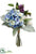 Hydrangea, Lilac, Rose Bouquet - Blue Purple - Pack of 6