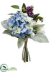 Silk Plants Direct Hydrangea, Lilac, Rose Bouquet - Blue Purple - Pack of 6