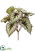 Silk Plants Direct Begonia Leaf Bush - Green Purple - Pack of 12