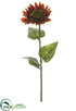 Silk Plants Direct Sunflower Spray - Rust - Pack of 12