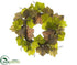 Silk Plants Direct Grape Leaf Wreath - Green Rust - Pack of 1