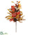 Silk Plants Direct Pumpkin, Pine Cone, Berry , Maple Sprayed - Orange Rust - Pack of 4