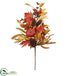 Silk Plants Direct Pumpkin, Pine Cone, Berry , Maple Sprayed - Orange Rust - Pack of 4