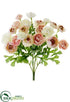 Silk Plants Direct Ranunculus Bush - Pink Ivory - Pack of 12