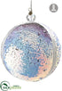 Silk Plants Direct Sequin Ball Ornament - Lavender - Pack of 6