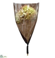 Preserved Hydrangea Spray - Green Mauve - Pack of 10